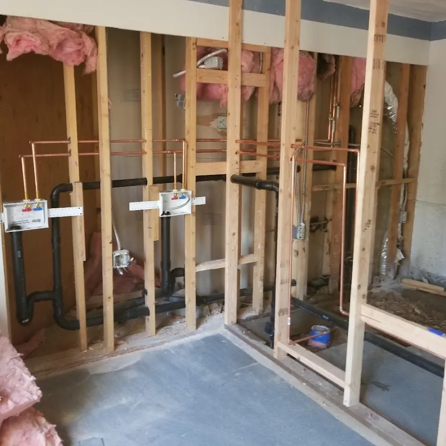 Copper pipe rough-in and plumbing installation in Mountain Brook